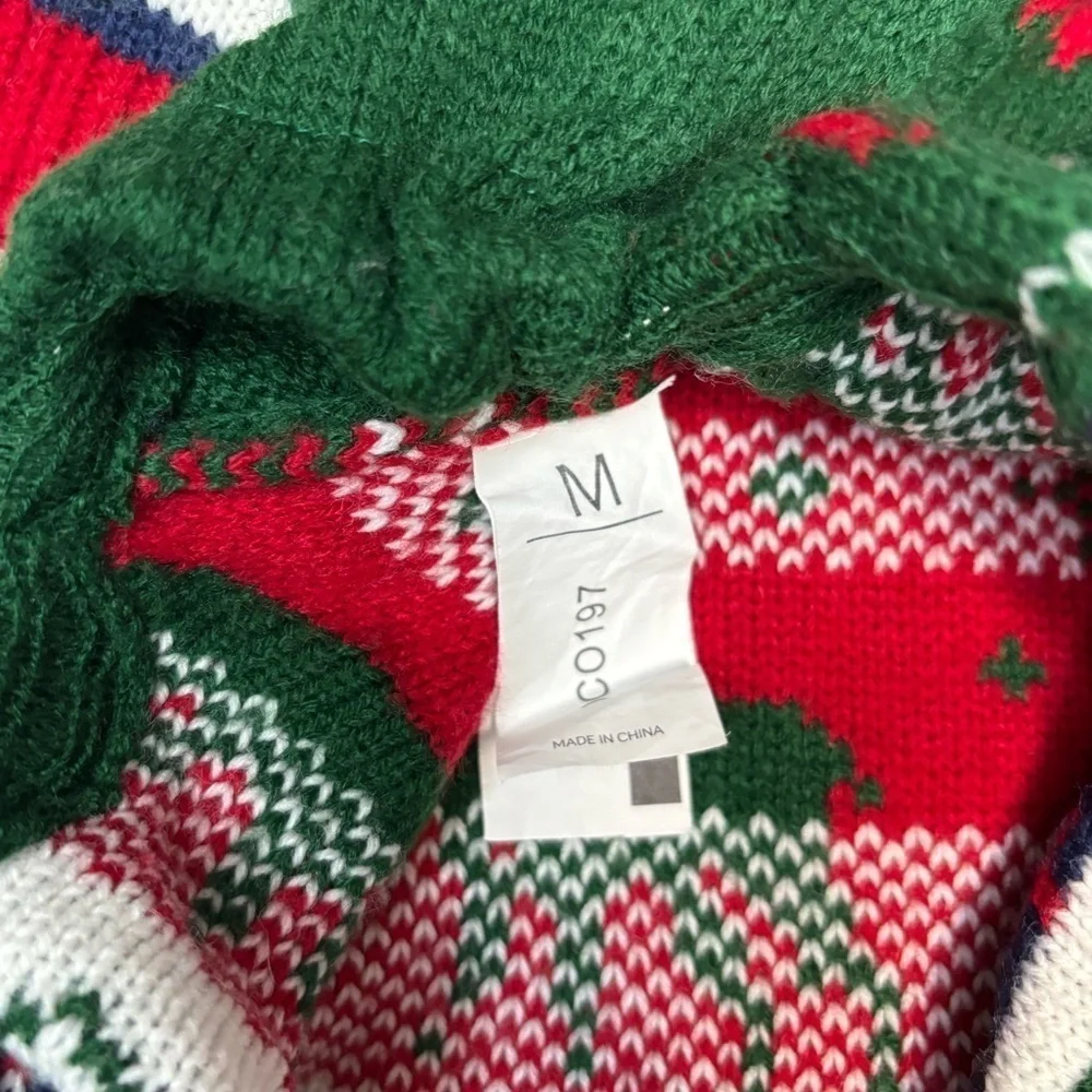 Embroider Pet Dog Ugly Christmas Sweater Knit Warm Full Body